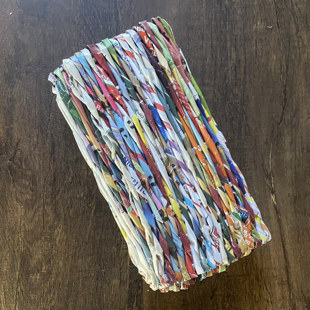 Women Clutch Bag Handmade Craft Magazines Paper Material Multicolor Rare 10x5x2”